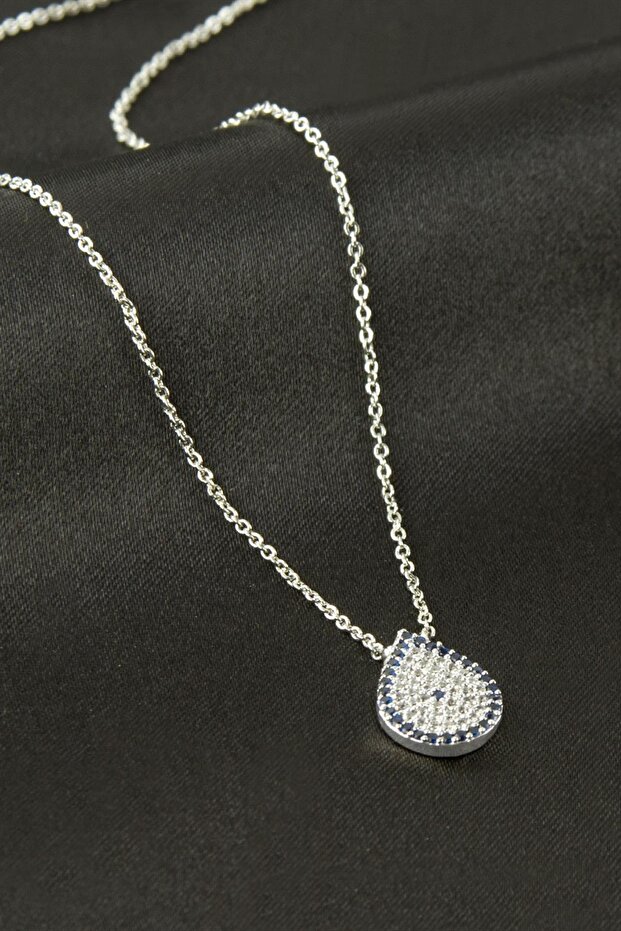 Oval Evil Eye Zircon Stone Necklace