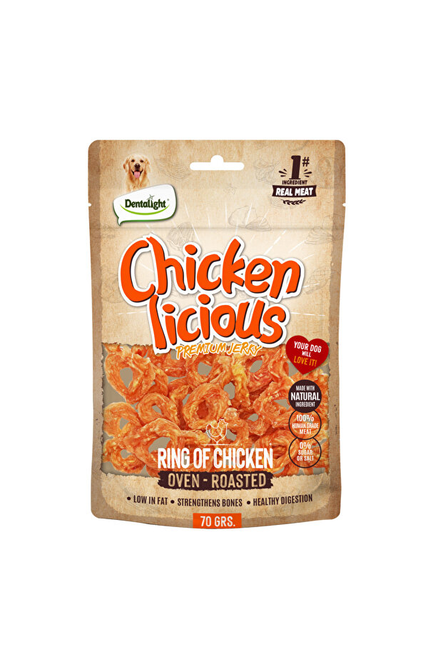 Chicken Licious Jerky Treats For Dogs-Ring of Chicken 70g
