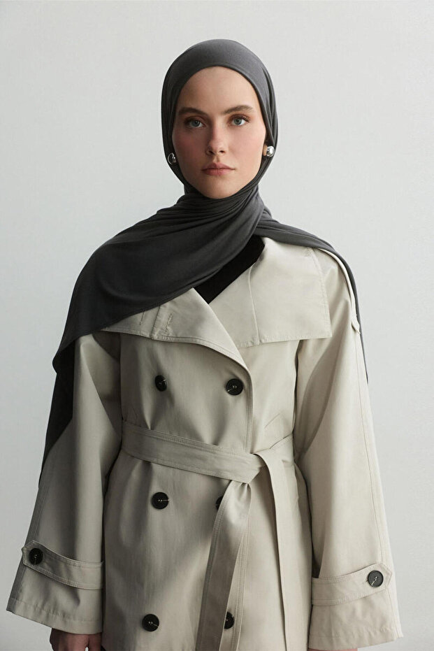 SICAK GRİ BAMBU PENYE ŞAL - 3