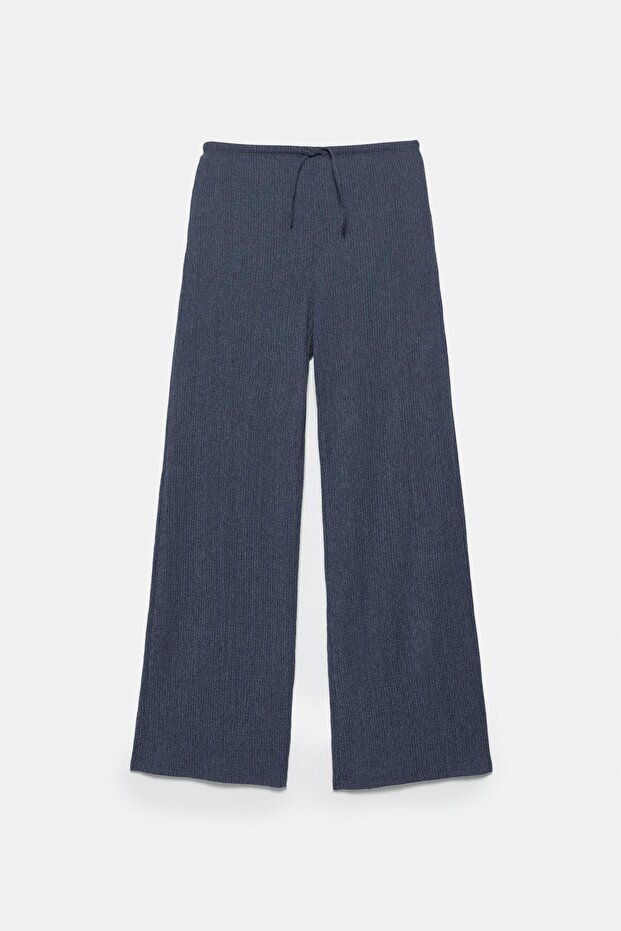 Bambula geniş paça pantolon - 8