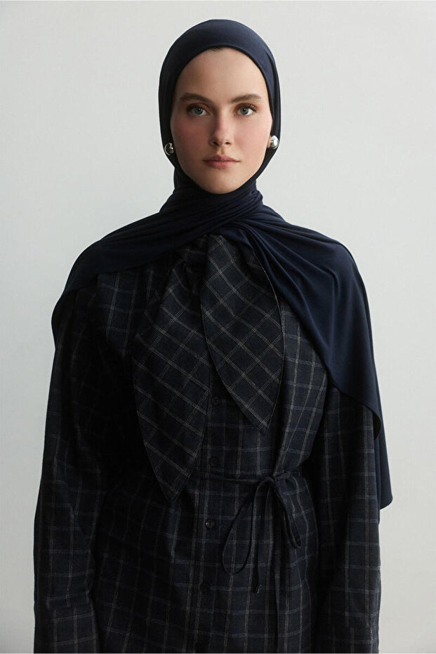 LACİVERT BAMBU PENYE ŞAL - 3