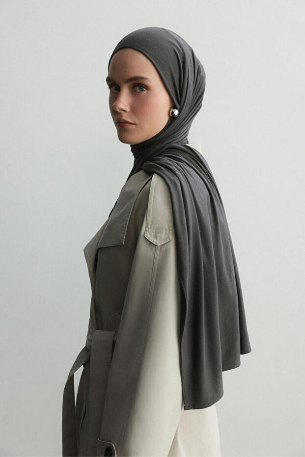 SICAK GRİ BAMBU PENYE ŞAL - 4