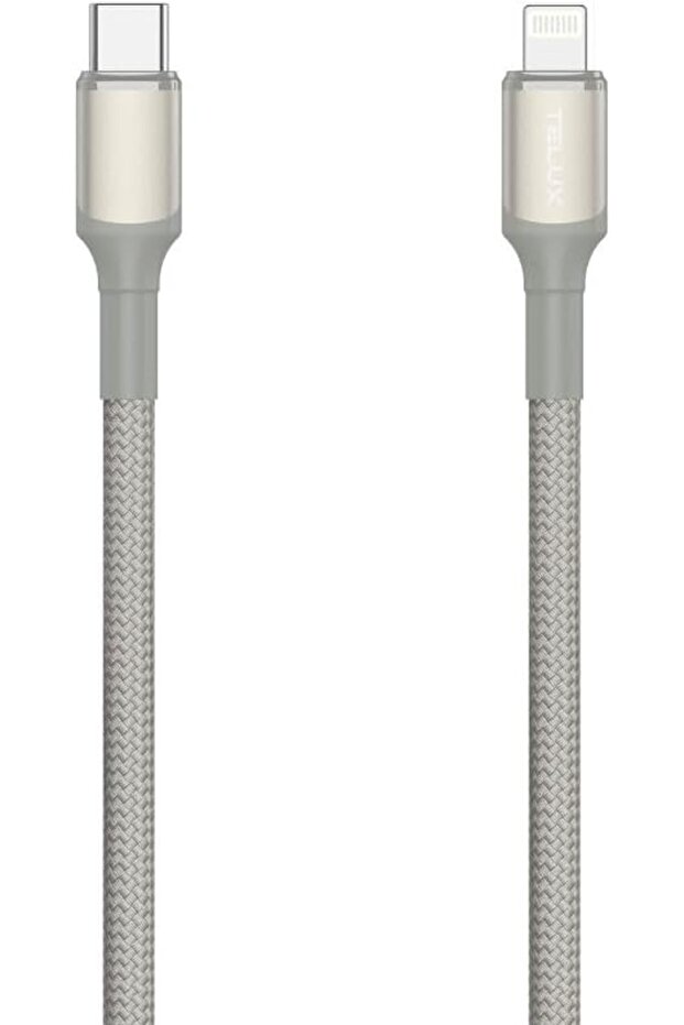 FLEXIX 27W USB-C to Lightning Braided Cable 1m, 10K+ Bend Lifespan, Data Transfer, Nylon Braid