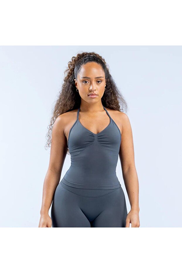 New Season Chest Push-Up Gathered Longline Strappy Top