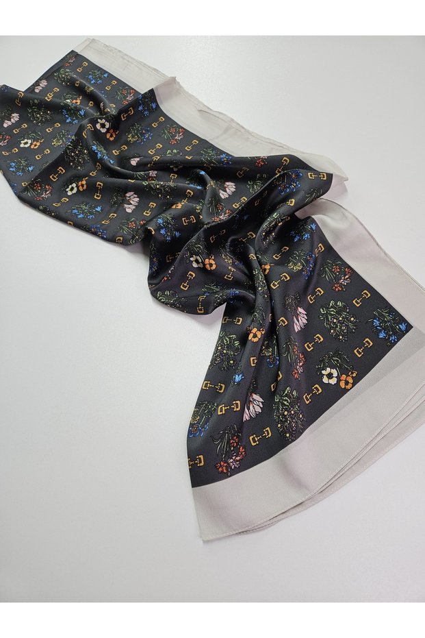 Luxury Voile Silk Shawl Hijab Foulard Scarf Shawl Floral Pattern 70 X 180 cm