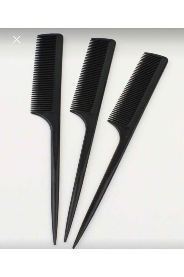 Comb Set 3 Pieces Black Crepe Hair Parting Comb