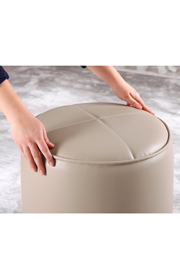 Nocbel Deri Puf Bej - 4