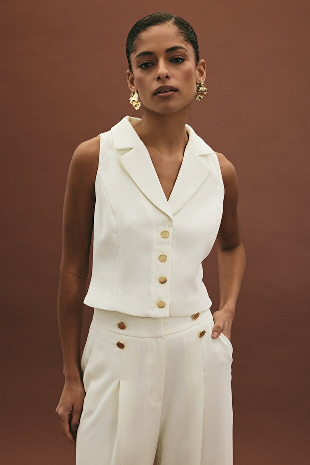 Eva Yelek - Ekru - 5