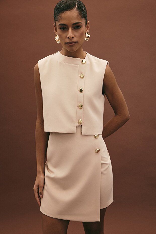 Lucy Mini Etek - Bej - 2