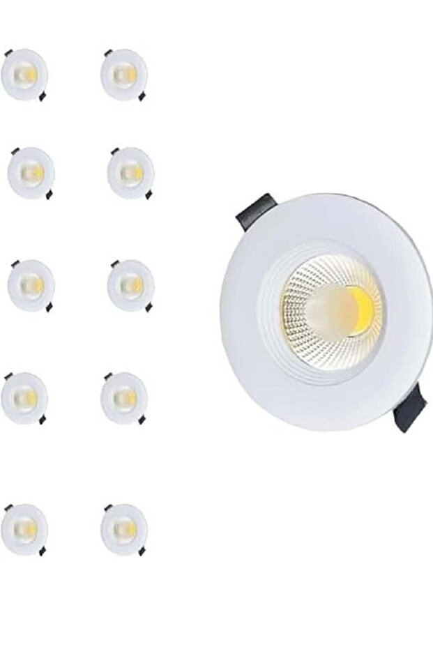 ضوء سقف للسقف 10 قطع LED COB موفر للطاقة 7 وات بفتحة 7x7 سم 3000 كلفن ضوء دافئ أصفر 220 فولت