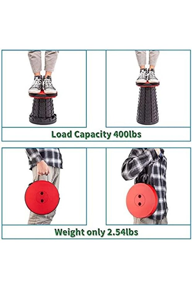 Portable Telescopic folding Camping Stool. Adjustable Height Lightweight - 3