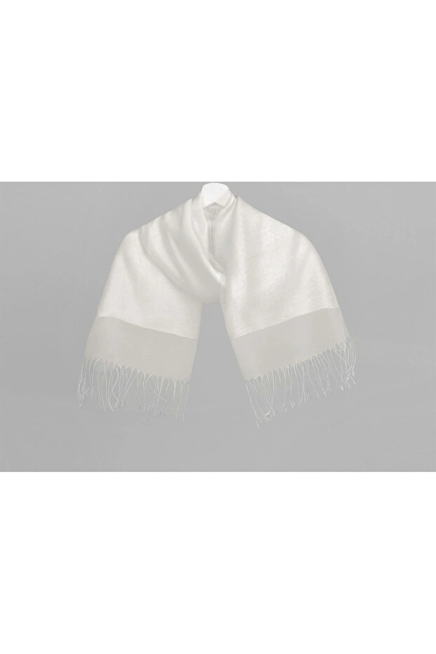 İpekli Çift Kat Tüllü Şal - 2