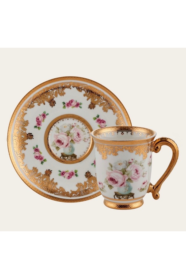 ESTERHOMEDECOR porcelain coffee cup set for 6 people