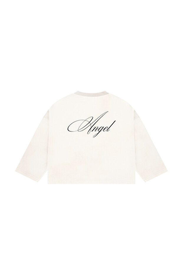 Angel Printed Long Sleeve Basic T-Shirt - 1