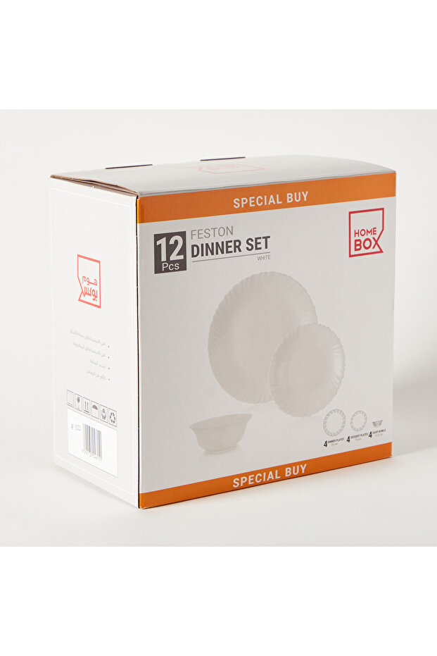 Feston 12-Piece Opal Dinner Set - Serves 4 - 6