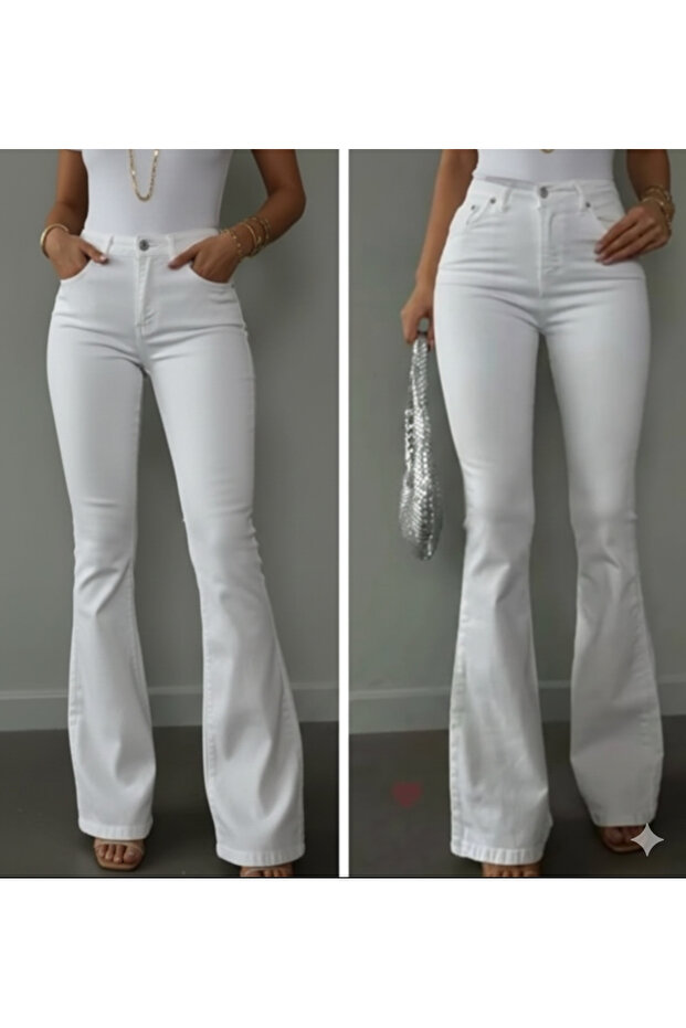 BEYAZ ISPANYOL PANTOLON - 1