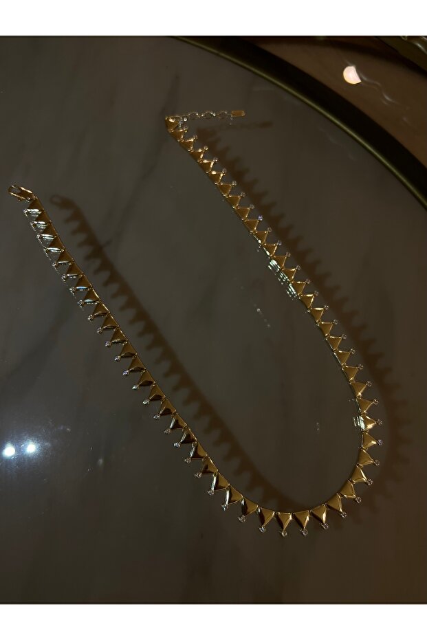 Rodyum Kaplama Piramit Kolye - 3