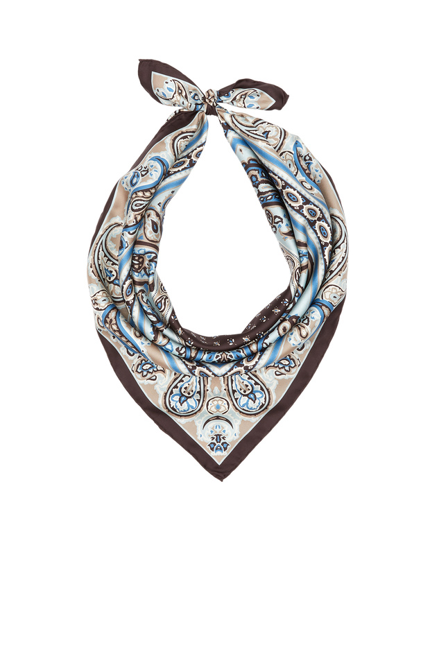 Renkli Twill İpek Eşarp - 3