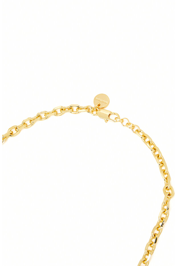 Silver Gold Taşlı Kadın Kolye - 3