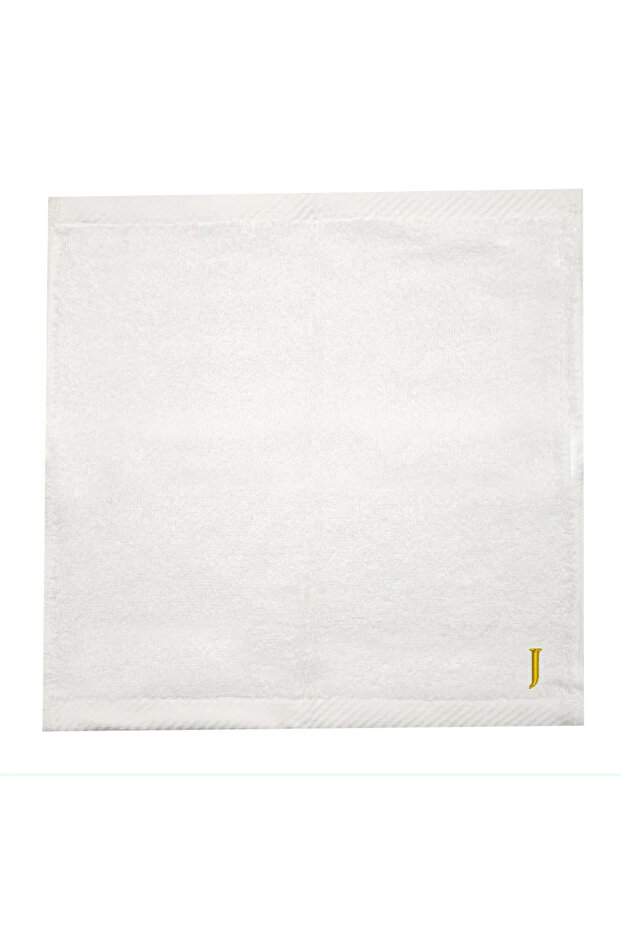 Monogrammed Letter "J" FaceTowel Gold Thread Cotton Personalised Letter
