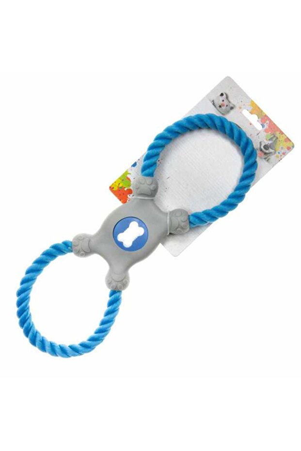 Dog Tug Toy Double Handle In TPR with Rope, 30x10cm