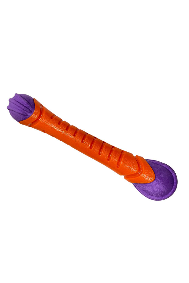 TPR Rubber Dual Color Stick Dog Toy 30.5x5.5x5.2 cm - Red & Violet