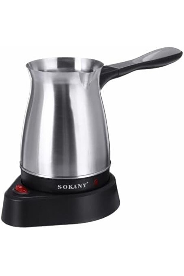 SK-214 Electric Turkish Coffee Maker - 500ml Stainless Steel Pot, 600W, 5 Cups