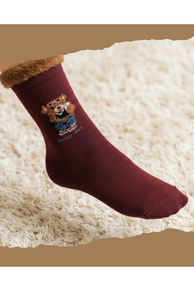 Kadın 4'lü Bambu Teddy Çorap Seti - 4