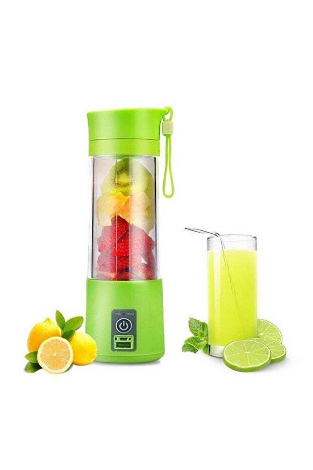 JUICER Portable USB Rechargeable Fruit Juicer Smoothie Maker Electric Extractor Blender Mixer Green