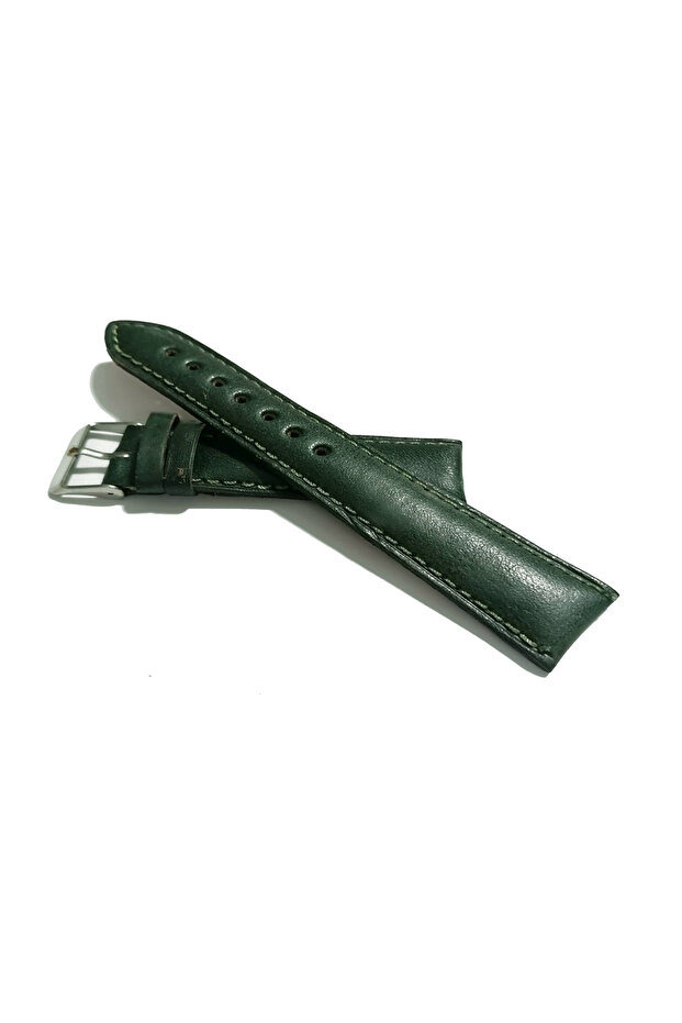 Genuine Leather Watch Band Compatible with Every Hour Green 16 mm (409)