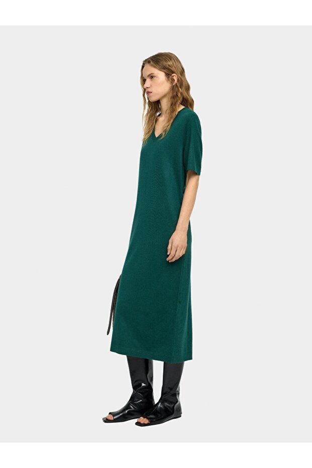 Askılı Midi Örme Elbise - 2