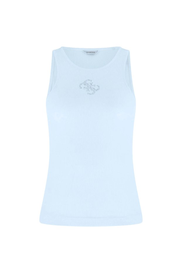 Sleeveless Round Neck Guendalina Women's Blue Top W6Rp39Kd092-G7S1