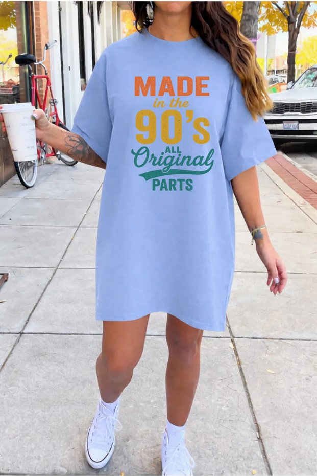 Plus Size Women's Short Sleeve Crew Neck T-Shirt Dress Nightgown
