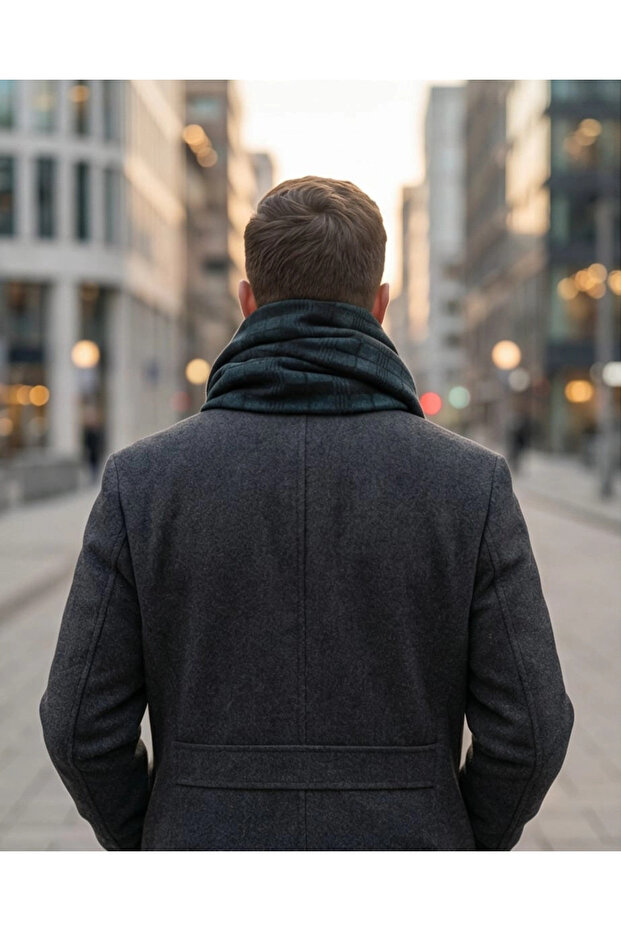 Checked pattern double-sided scarf - 2