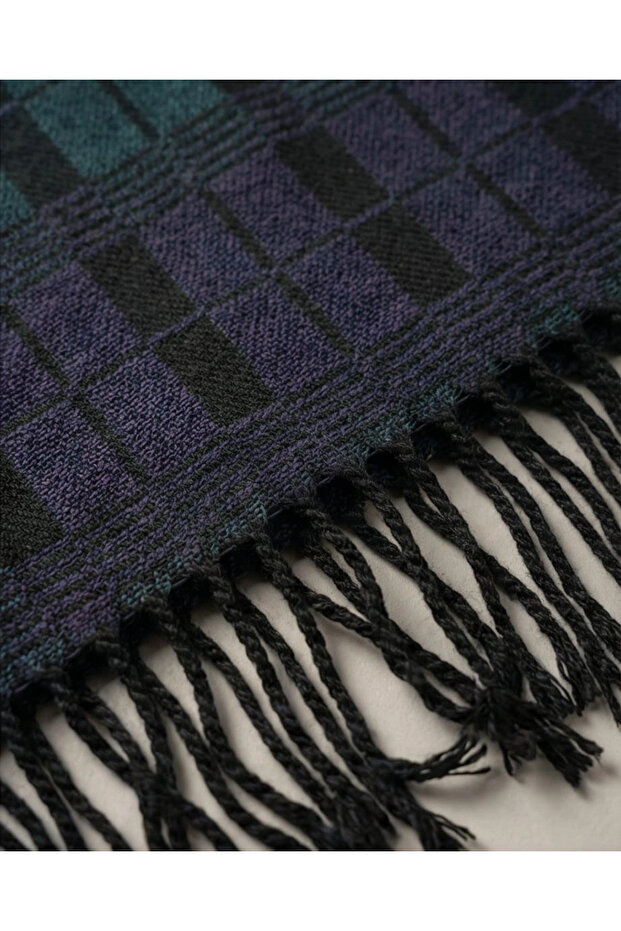 Checked pattern double-sided scarf - 6