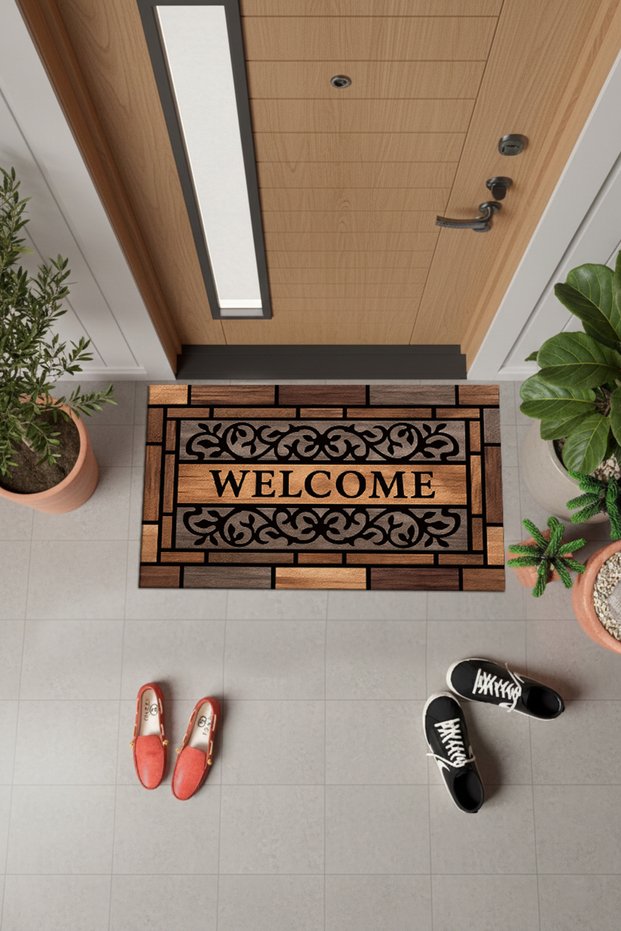 Kp_240 Door Mat Non-Slip Pvc Dot Base, Machine Washable