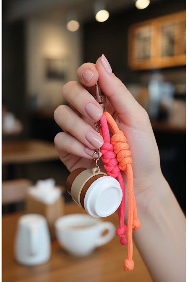 Coffee Cup Clickli Keychain Pinterest Paracord Rope Hook Bag Charm