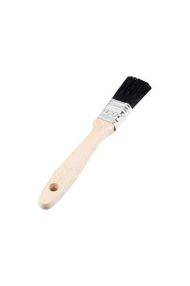 Yılsan Brush 01 010 Wooden Handle Oil Paint Brush Black Bristle No:2