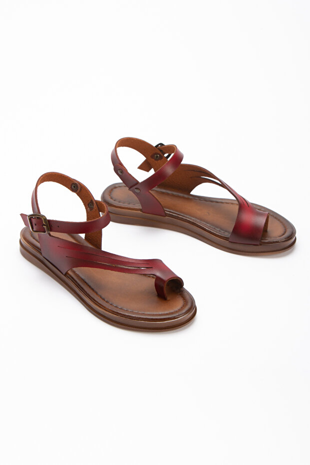 Women's K Genuine Leather Look Flip-Flop Sandals