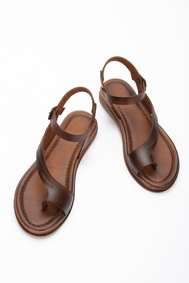 Women's K Genuine Leather Look Flip-Flop Sandals