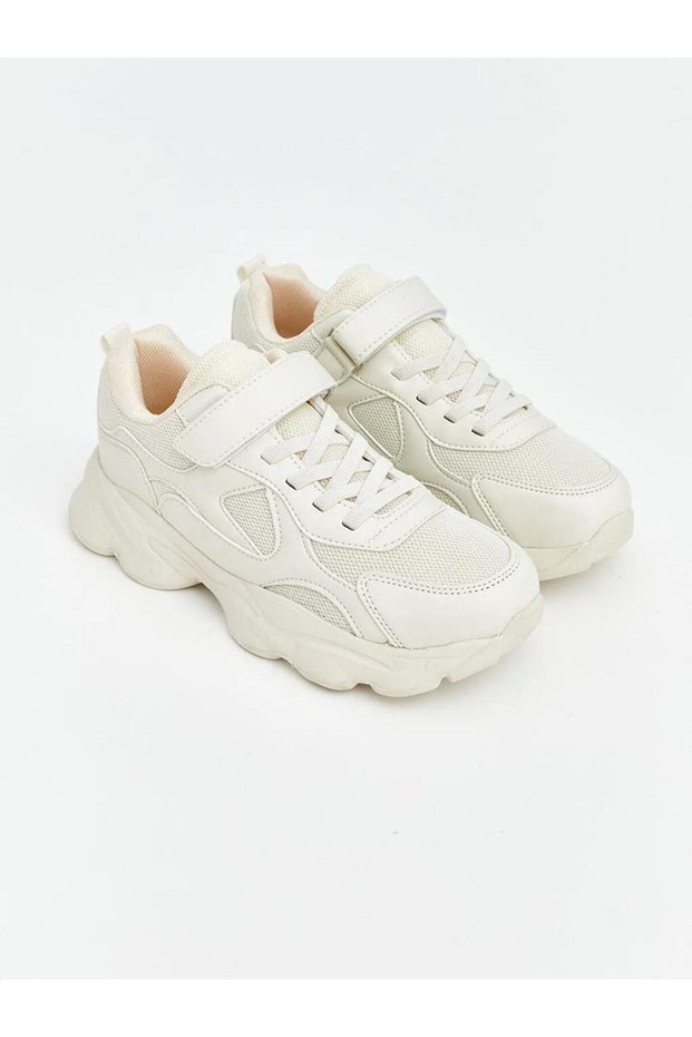 White Lace-Up Girls' Sports Shoes (S6)