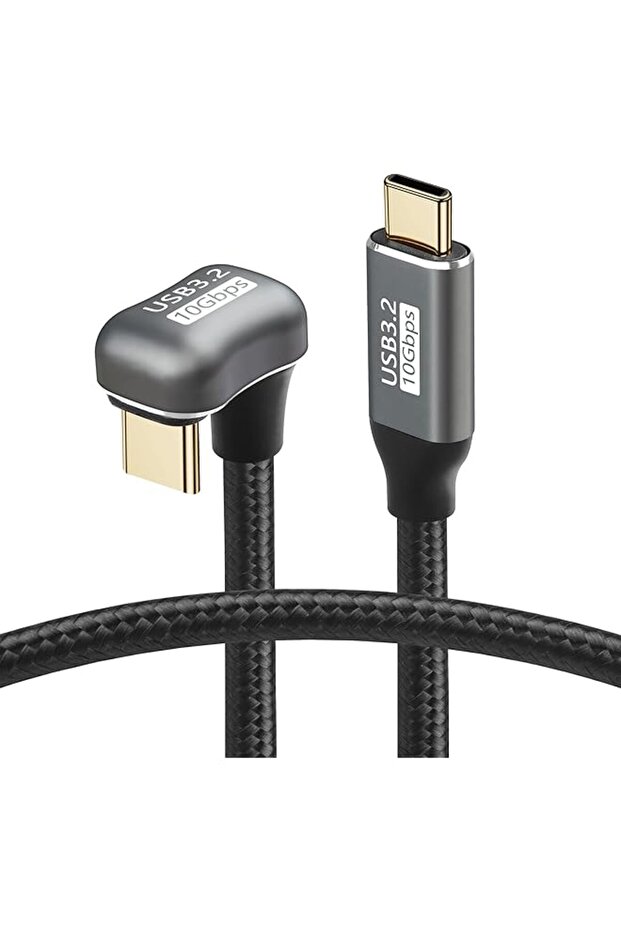 Cable USB C to C 100W Opposite U Shape Back Angled USB-C USB 3.2 Type C Male to Female Extension Dat