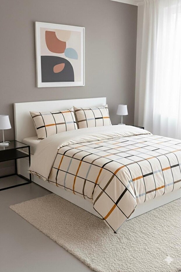 DESIGN OF COLORS DOUBLE BED SHEET SET (WITH ELASTICED SHEET)