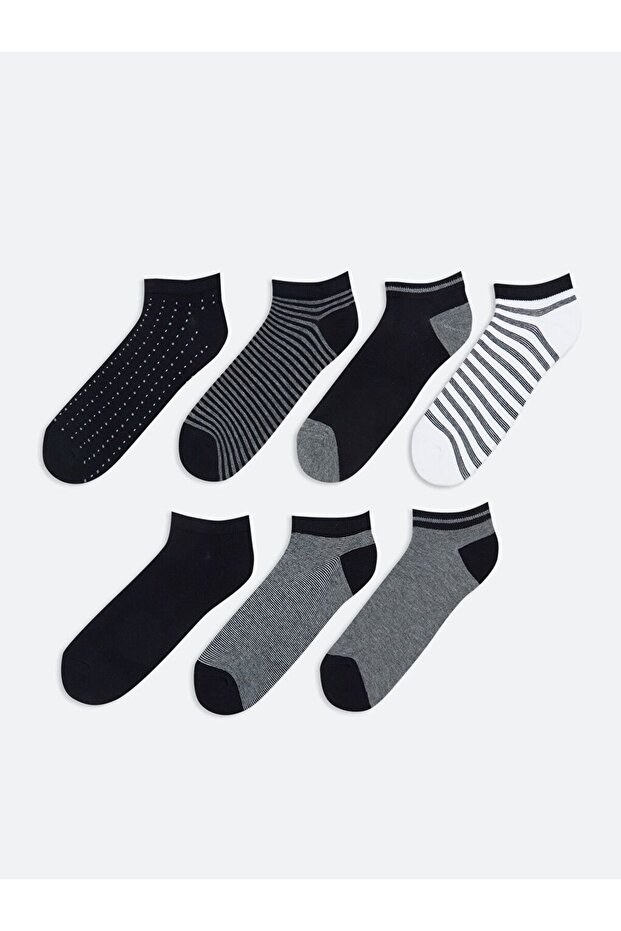 Patterned Men's Booties Socks 7 Pack