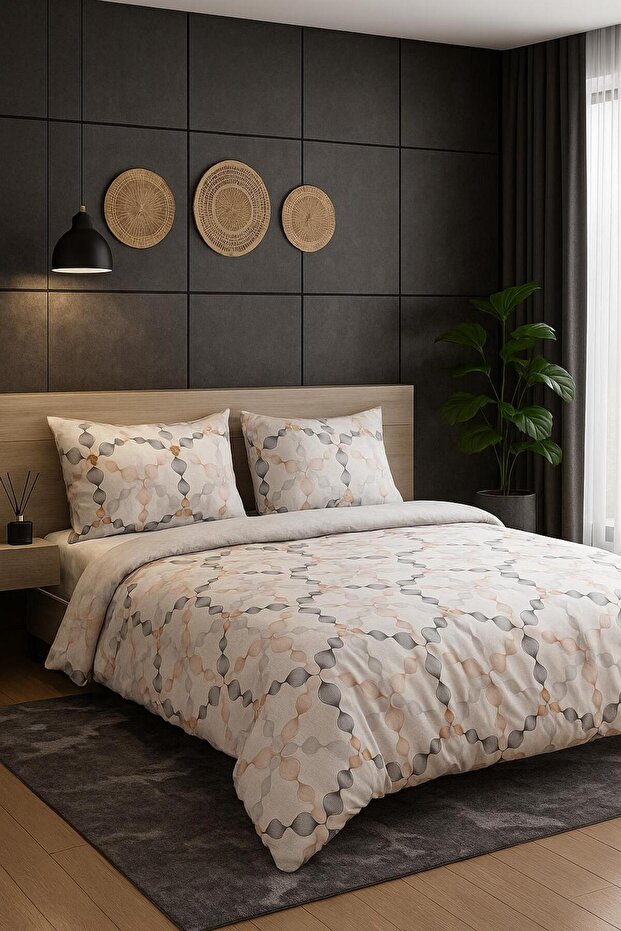 DESIGN OF COLORS DOUBLE BED SHEET SET (WITH ELASTICED SHEET)