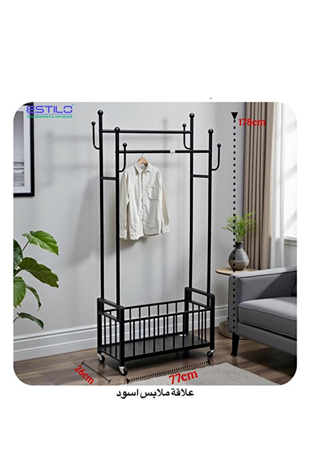 Luxury metal clothes hanger with wheels - a clothes organizer with a modern and practical design.