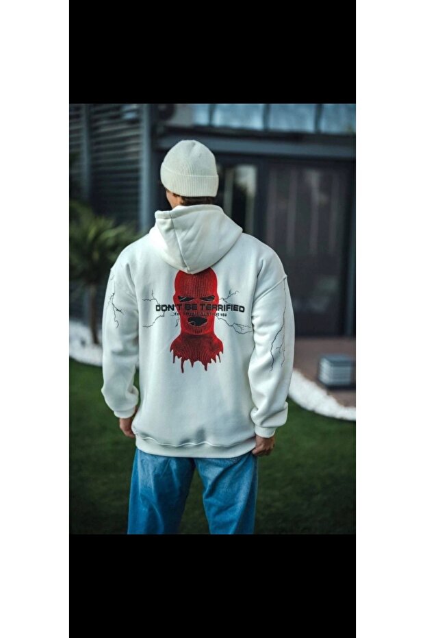 Kapşonlu Baskılı Oversize SweatShirt - 2