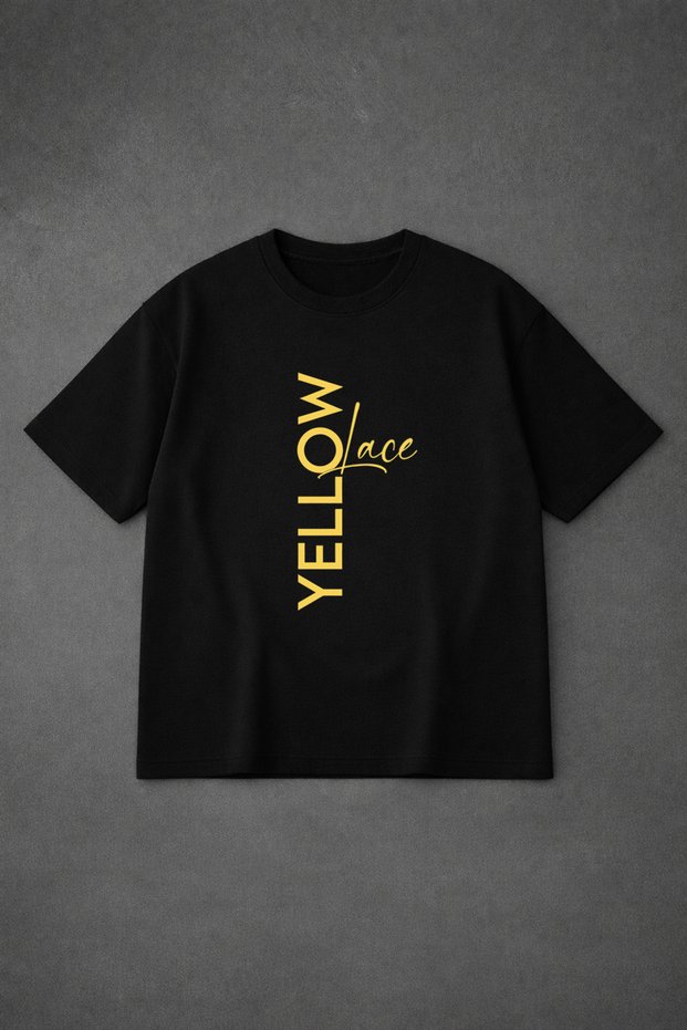 T-Shirt Oversized Unisex 100% Cotton Comfortable Fit Yellow Printed T-Shirt