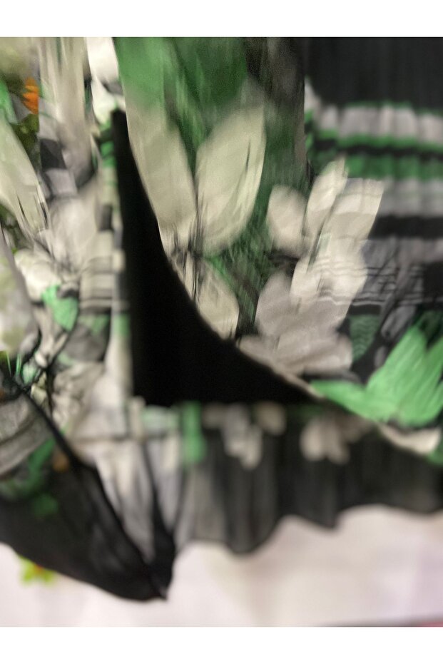 Patterned layered chiffon skirt lined - 4