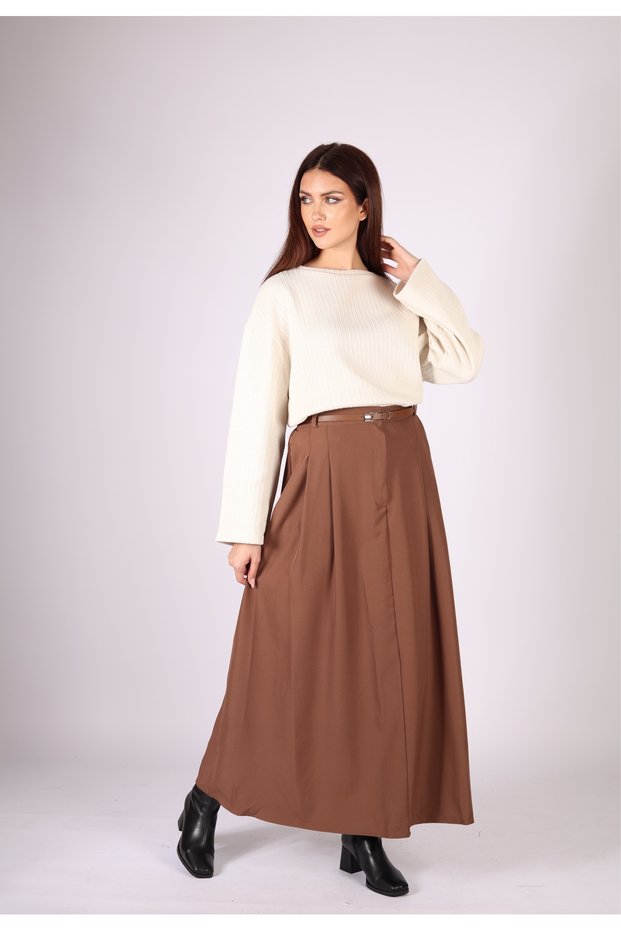 Pleated A-Line Skirt